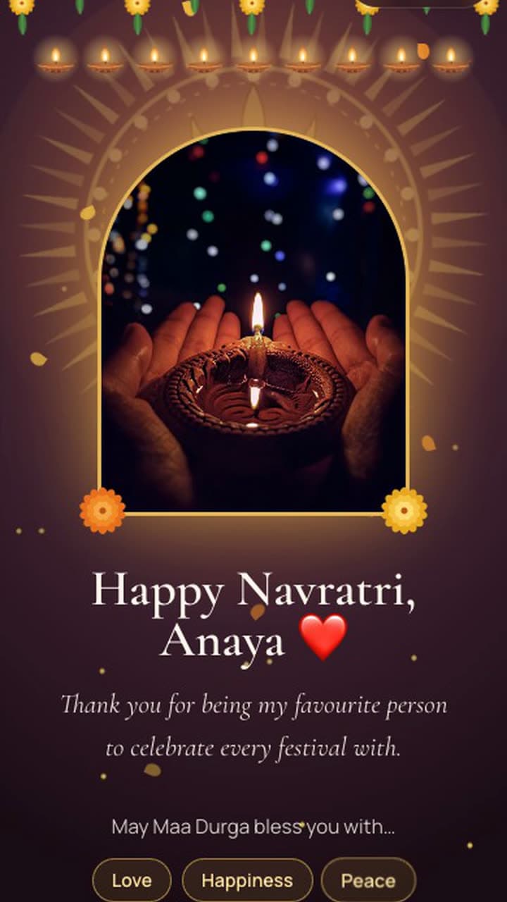 A screen from the Navratri — 9 Moments demo