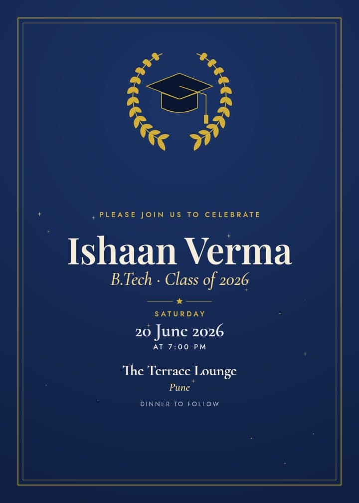 Laurel Crest — graduation invitation card design