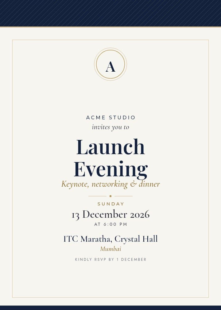 Monogram — corporate invitation card design