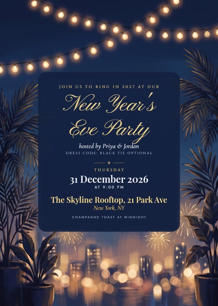 Rooftop Party — rooftop invitation card design