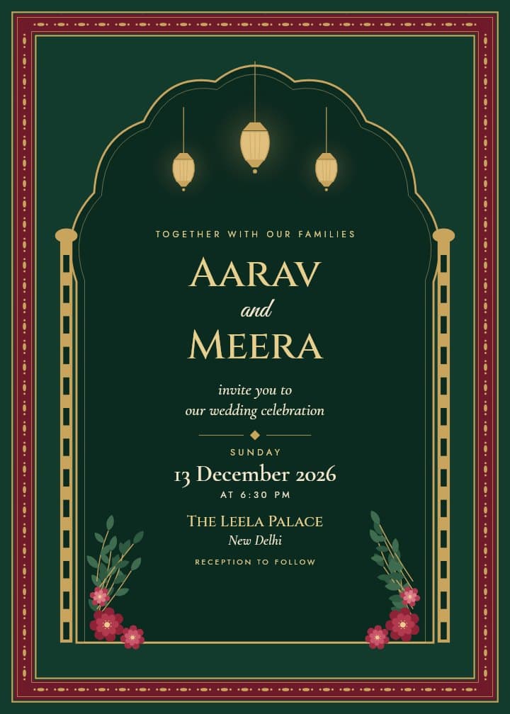 Royal Heritage — traditional invitation card design